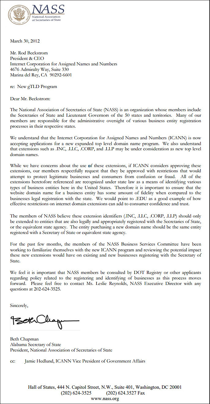 ICANN Letter