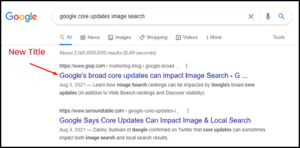 Google New System: Creating Web Page Titles