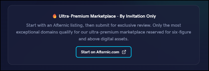 A domain must first be listed with Afternic.