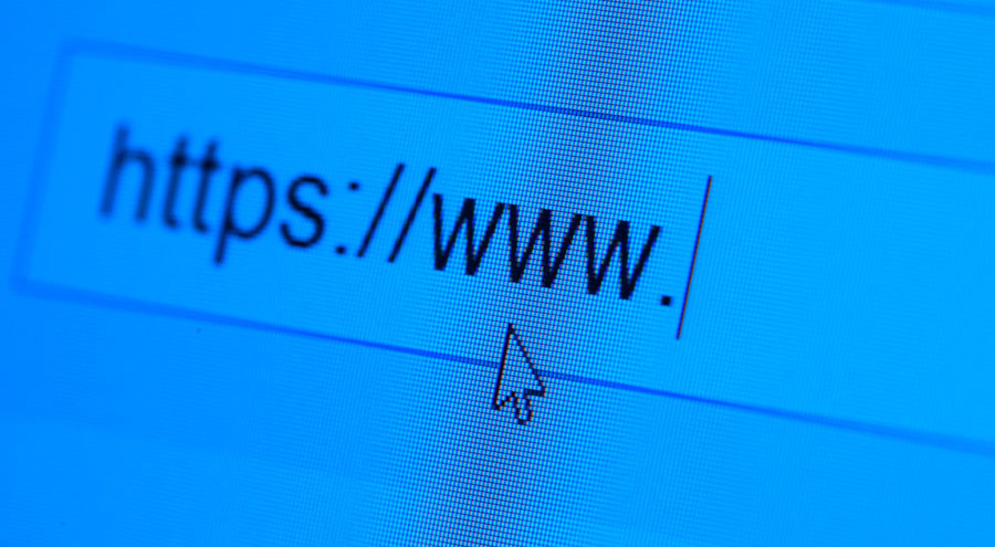Close up of web Icon on LED screen