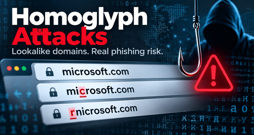A homoglyph is a character or sequence of characters that looks identical or very similar to another, despite having a different underlying code value